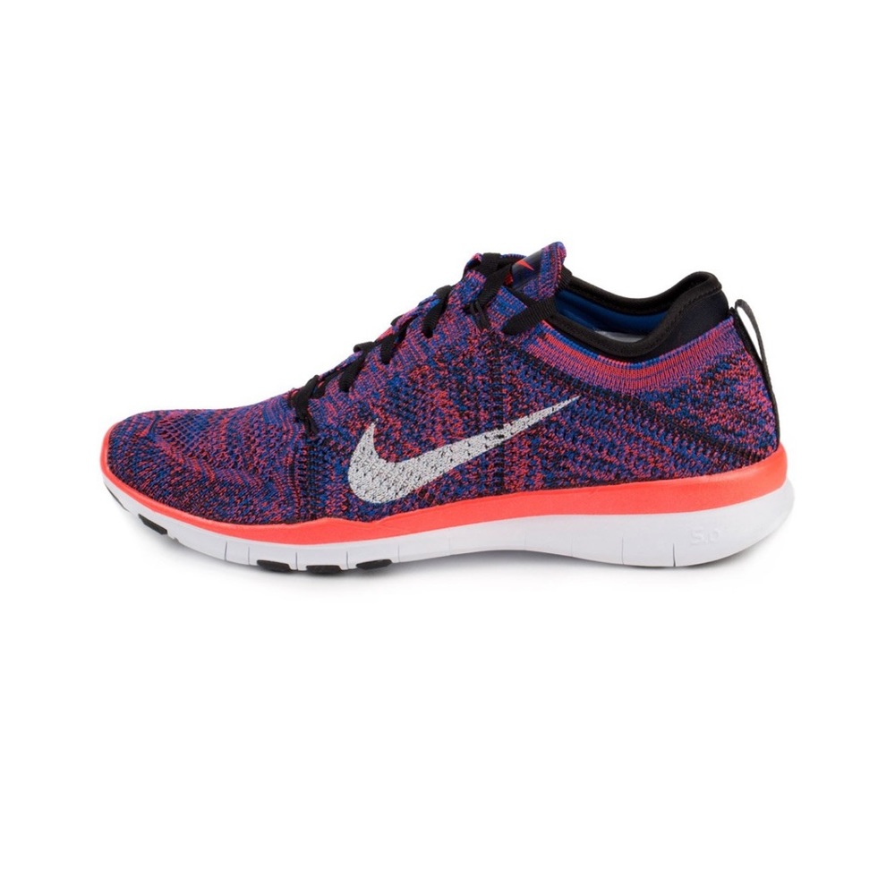 Nike Womens WMNS Free TR Flynkit Black/White/Racer Blue-Crimson 718785-002 - Picture 3 of 10